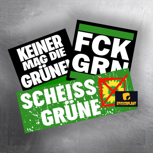 Aufkleber 'FCK GRN' - gemischt
